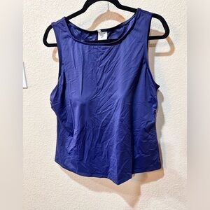 Land’s End, navy blue tankini swim top, size 18W
